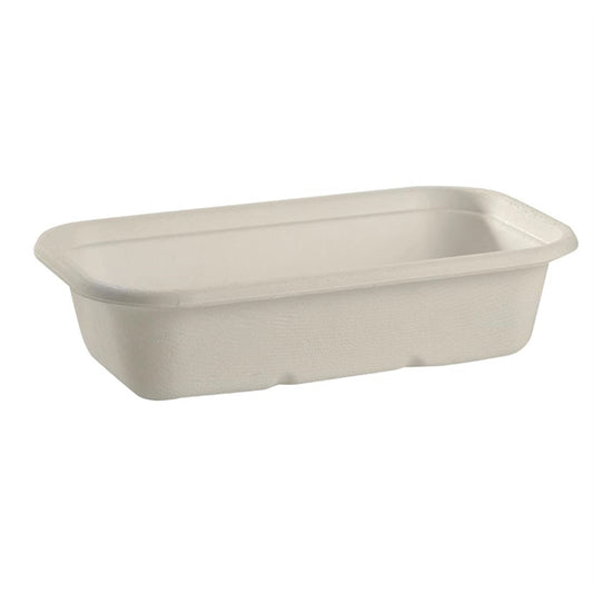 BioPak BioCane Takeaway Trays White 1000ml (Pack of 500) PAS-FK546