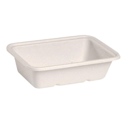 BioPak BioCane Takeaway Trays White 600ml (Pack of 500) PAS-FK548