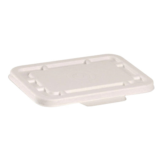 BioPak Biocane Lids for BioPak BioCane 500 & 600ml Trays White (Pack of 500) PAS-FK553