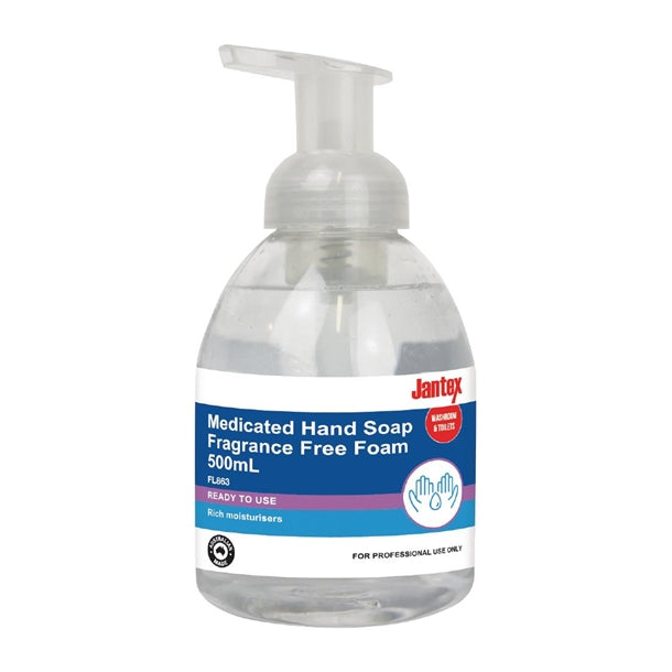 Jantex Medicated Hand Soap Fragrance Free Foam 500ml PAS-FL863