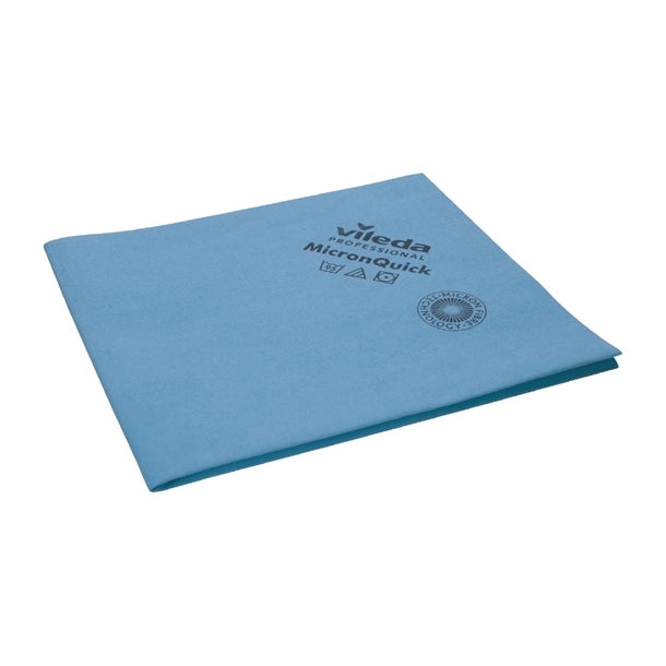 Vileda MicronQuick Microfibre Cloths 400x380mm Blue (Pack of 5) PAS-FL892