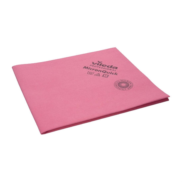 Vileda MicronQuick Microfibre Cloths 400x380mm Red (Pack of 5) PAS-FL893