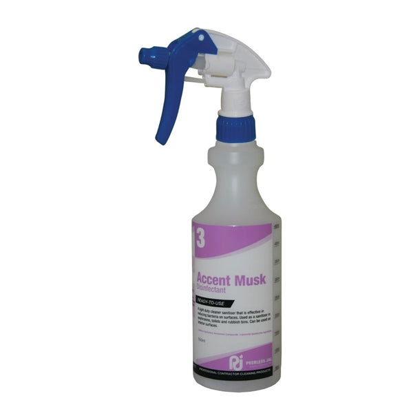 Peerless Jal 1-7 Series Accent Musk Disinfectant - 500ml Bottle and Trigger PAS-FL921