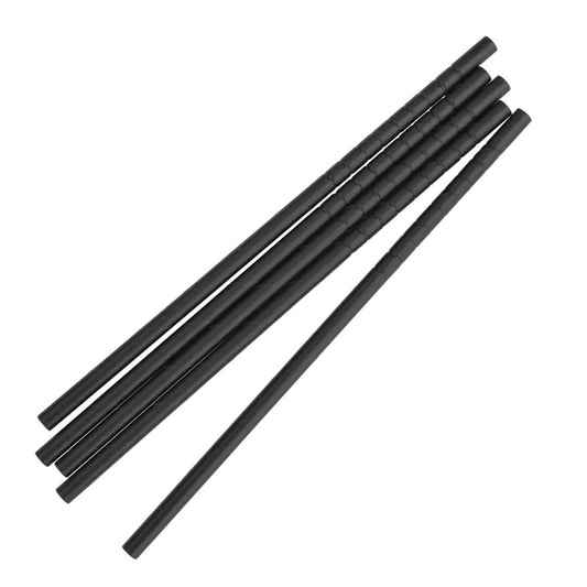 Fiesta Compostable Individually Wrapped Bendy Paper Straws Black (Pack of 250) PAS-FP444