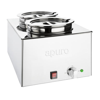 Apuro Bain-Marie with Round Pots 2x 5.2Ltr PAS-FT695-A