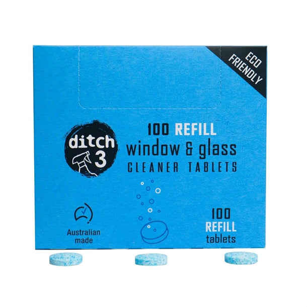 Ditch3 Window/Glass Cleaner Tablets Refill (Pack of 100) PAS-FZ490