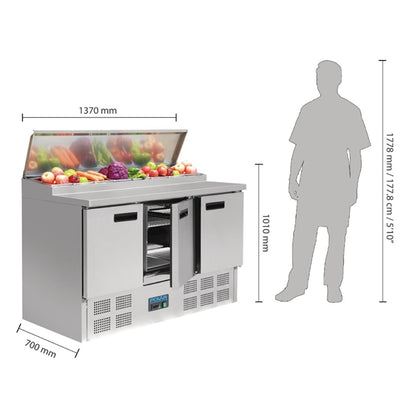 Polar G-Series Pizza Prep Counter Fridge 390Ltr PAS-G605-A