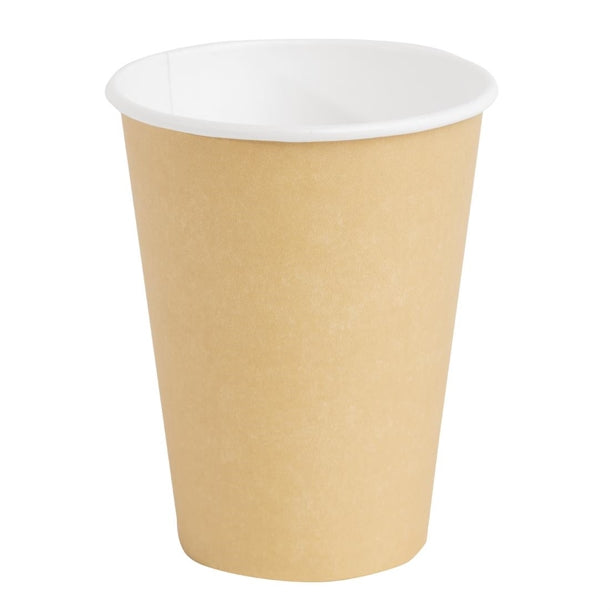 Fiesta Recyclable Takeaway Coffee Cups Single Wall Brown 340ml (Pack of 50) PAS-GF033