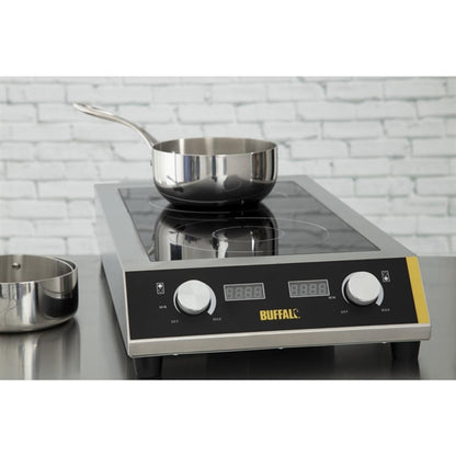 Apuro Heavy Duty Double Induction Cooktop 7kW PAS-GF239-A