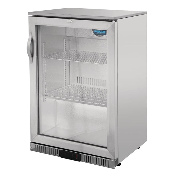 Polar G-Series Counter Back Bar Cooler with Hinged Door Stainless Steel 138Ltr PAS-GL007-A