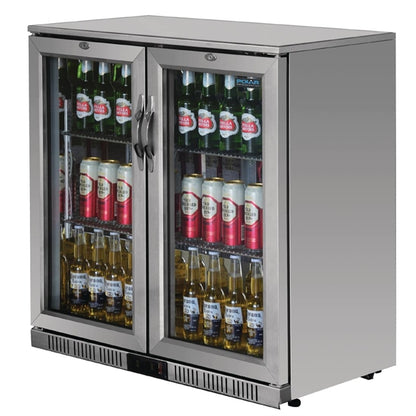 Polar G-Series Counter Back Bar Cooler with Hinged Doors Stainless Steel 208Ltr PAS-GL008-A