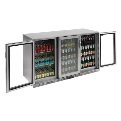 Polar G-Series Counter Back Bar Cooler with Hinged Doors Stainless Steel 330Ltr PAS-GL009-A