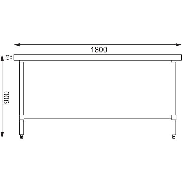 Vogue Stainless Steel Centre Table 1800mm PAS-GL279