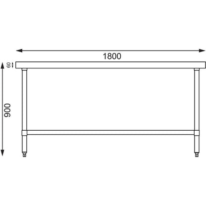 Vogue Stainless Steel Centre Table 1800mm PAS-GL279