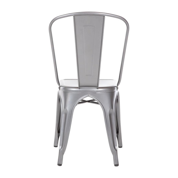 Bolero Gun Metal Grey Steel Bistro Side Chair (Pack of 4) PAS-GL329