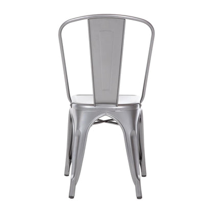 Bolero Gun Metal Grey Steel Bistro Side Chair (Pack of 4) PAS-GL329