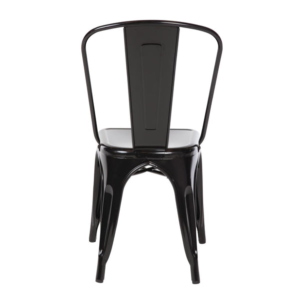 Bolero Black Steel Bistro Side Chair (Pack of 4) PAS-GL331