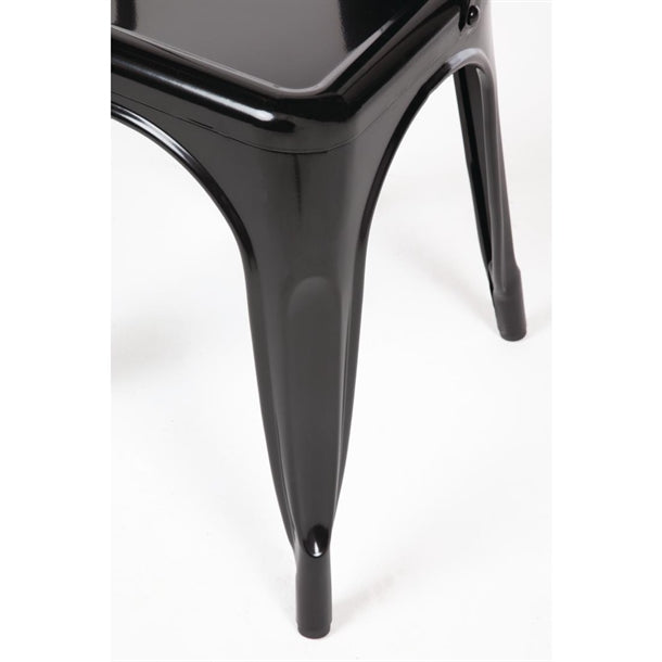 Bolero Black Steel Bistro Side Chair (Pack of 4) PAS-GL331