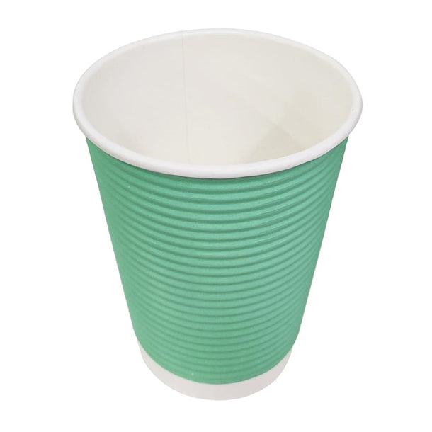 Fiesta Recyclable Takeaway Coffee Cups Ripple Wall Turquoise 225ml (Pack of 500) PAS-GP421