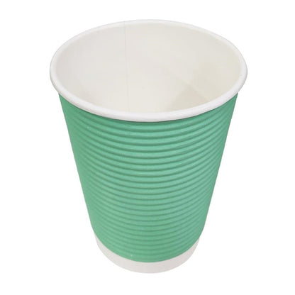 Fiesta Recyclable Takeaway Coffee Cups Ripple Wall Turquoise 225ml (Pack of 500) PAS-GP421