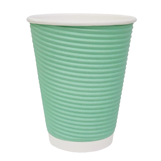 Fiesta Recyclable Takeaway Coffee Cups Ripple Wall Turquoise 225ml (Pack of 500) PAS-GP421