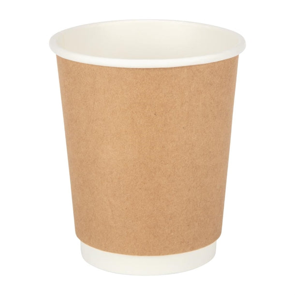 Fiesta Recyclable Takeaway Coffee Cups Double Wall Kraft 225ml (Pack of 25) PAS-GP436