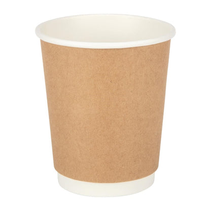 Fiesta Recyclable Takeaway Coffee Cups Double Wall Kraft 225ml (Pack of 25) PAS-GP436