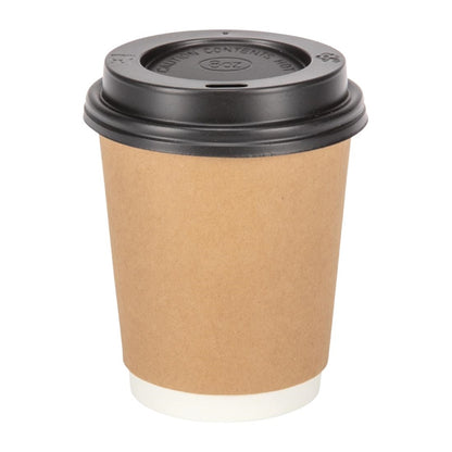 Fiesta Recyclable Takeaway Coffee Cups Double Wall Kraft 225ml (Pack of 25) PAS-GP436