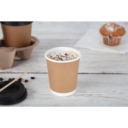 Fiesta Recyclable Takeaway Coffee Cups Double Wall Kraft 225ml (Pack of 500) PAS-GP439