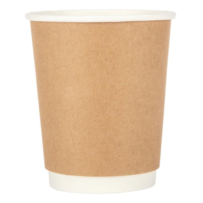 Fiesta Recyclable Takeaway Coffee Cups Double Wall Kraft 225ml (Pack of 25) PAS-GP436