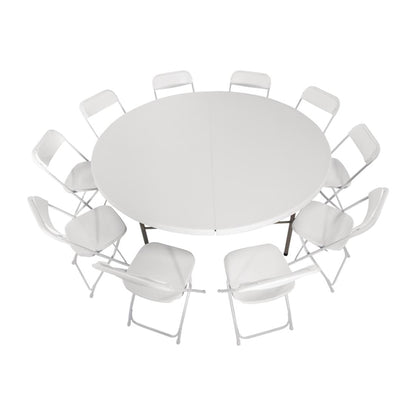 Bolero Round Centre Folding Table 6ft White PAS-HC270