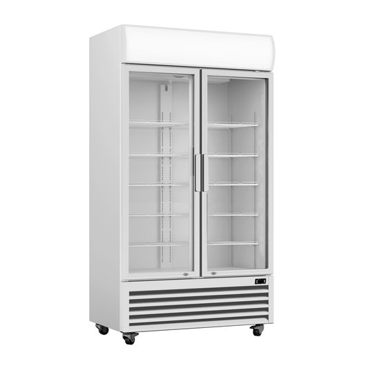 Thermaster 1200L Large Two Glass Door Colourbond Upright Drink Fridge LG-1200P GRS-LG-1200P