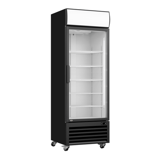 Thermaster 540L Single Glass Door Black Colourbond Upright Drink Fridge LG-540BP GRS-LG-540BP