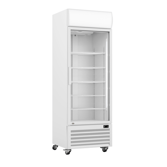 Thermaster 540L Single Glass Door Colourbond Upright Drink Fridge White LG-540P GRS-LG-540P