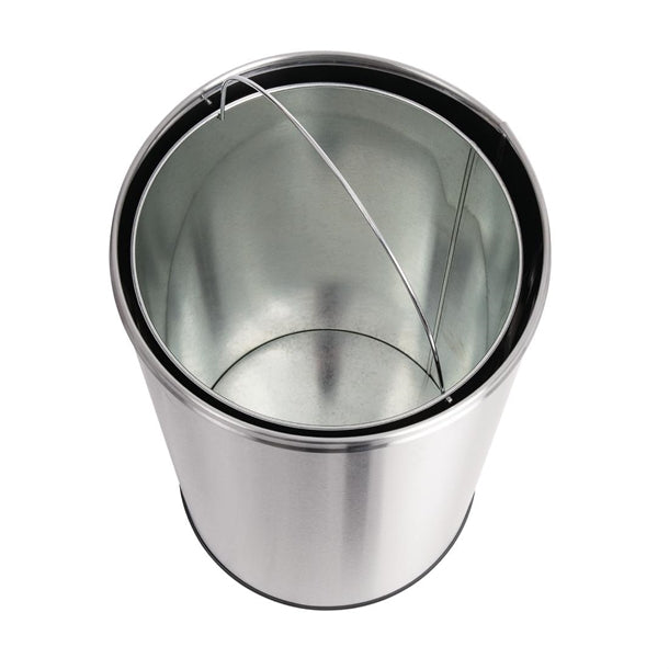 Bolero Stainless Steel Push Top Bullet Bin Silver 40Ltr PAS-U803