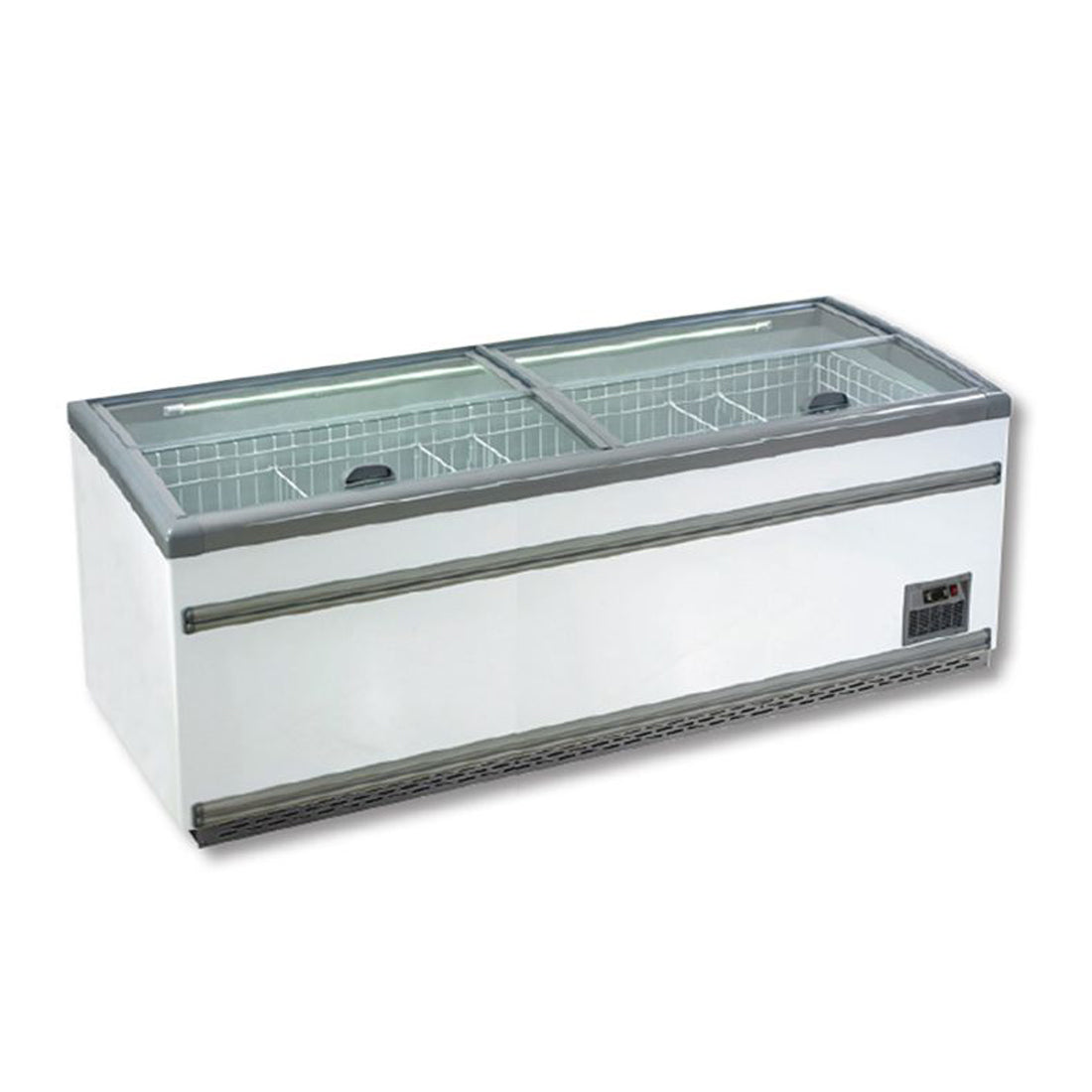 ZCD-L250S Supermarket Island Dual Temperature Freezer & Chiller with Glass Sliding Lids GRS-ZCD-L250S